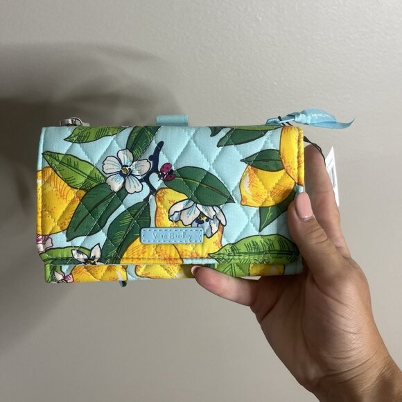 Vera Bradley Smartphone Wristlet New Lemon Grove RFID Quilted - Picture 2 of 7